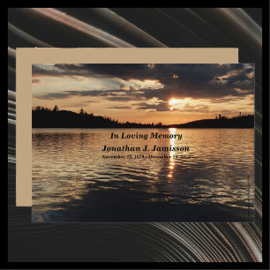 In Love Memory Service Invitation Coucher de solei
