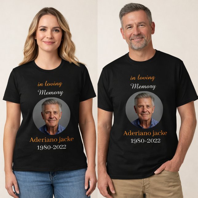 In Loving Memory Custom Photo Memorial T-Shirt (Créateur téléchargé)