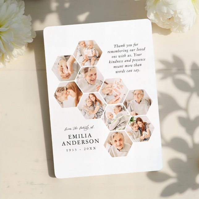 In Loving Memory Funeral Modern 10 Photos Card (Créateur téléchargé)