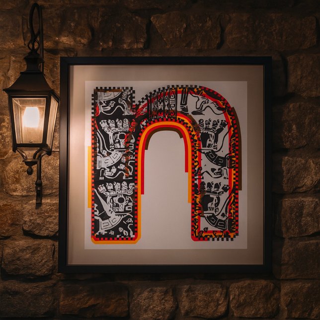 Inca Letter N Artistic Lettering Poster (Créateur téléchargé)
