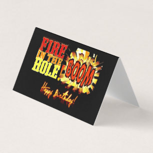 INCENDIE DANS LE BOOM DU TROU ! Carte d'anniversai