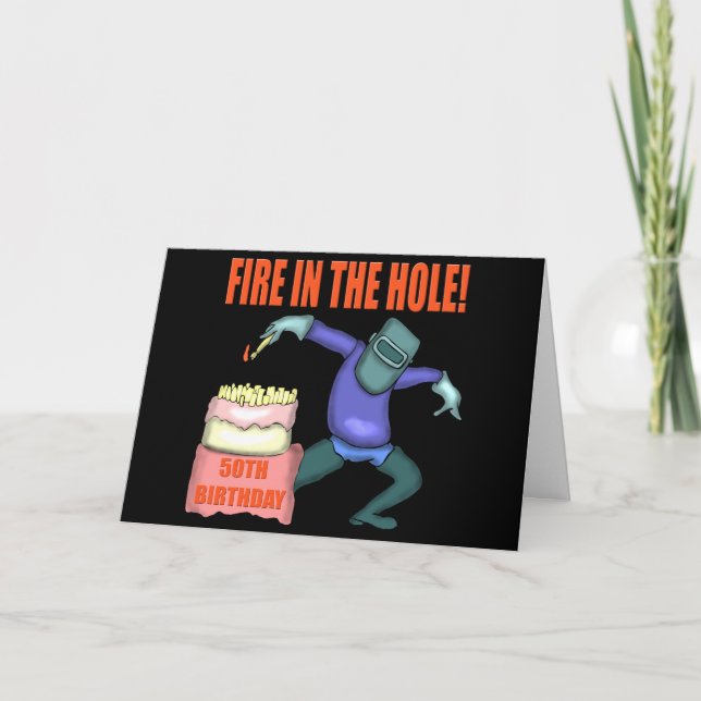Incendie dans le trou Invitations de fête d'annive (Devant)
