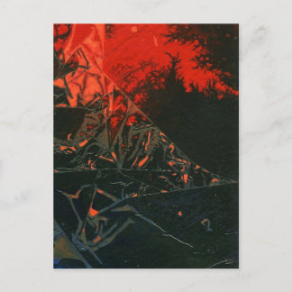 "Incendie de marais #3" Carte postale abstraite de