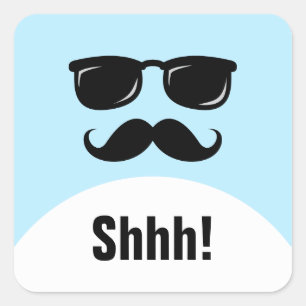 Incognito bleu surprise fête shhhh! autocollants