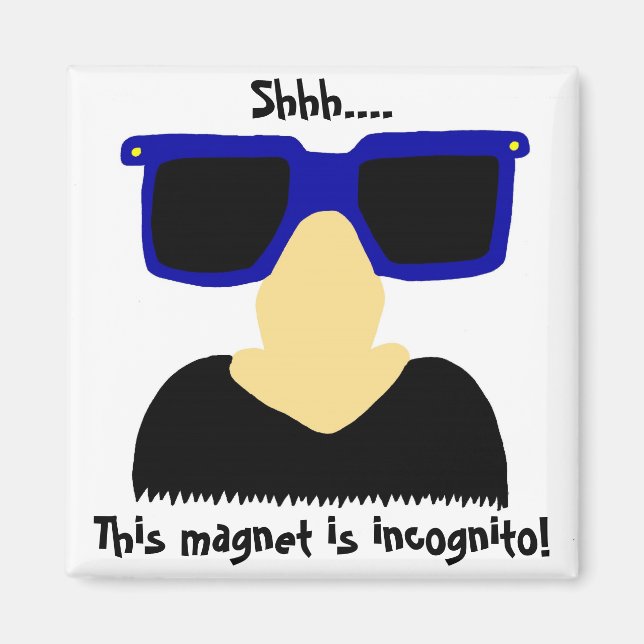 Incognito Moustache & Lunettes Magnet (Devant)