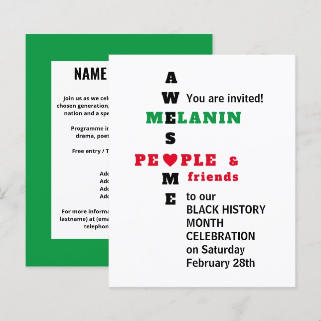 INCONTOURNABLE MELANIN Black History Mois Invitati (Devant / Derrière)