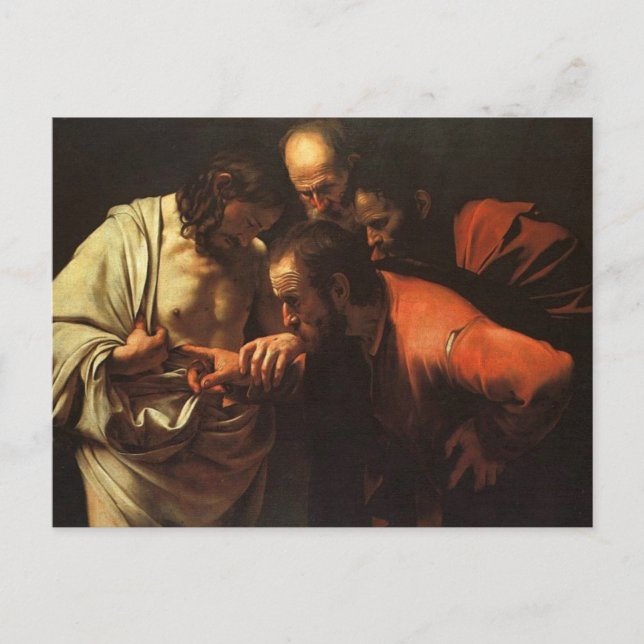 Incrédulité de St. Thomas par Caravaggio Carte Pos (Devant)