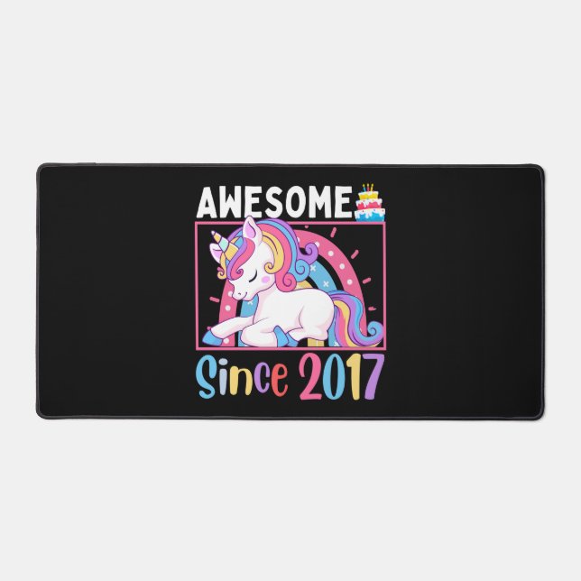 Incroyable depuis 2017 Fille Licorne Anniversaire  (Recto)