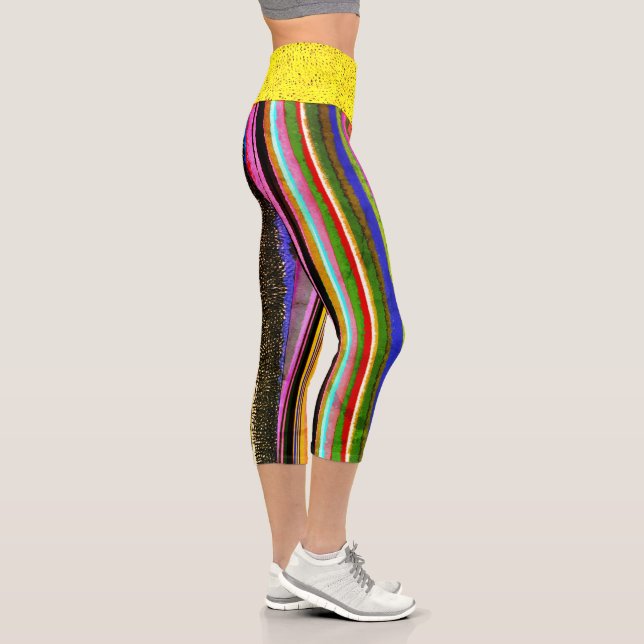 Incroyables leggings Capri arc-en-ciel jaune taill (Droite)