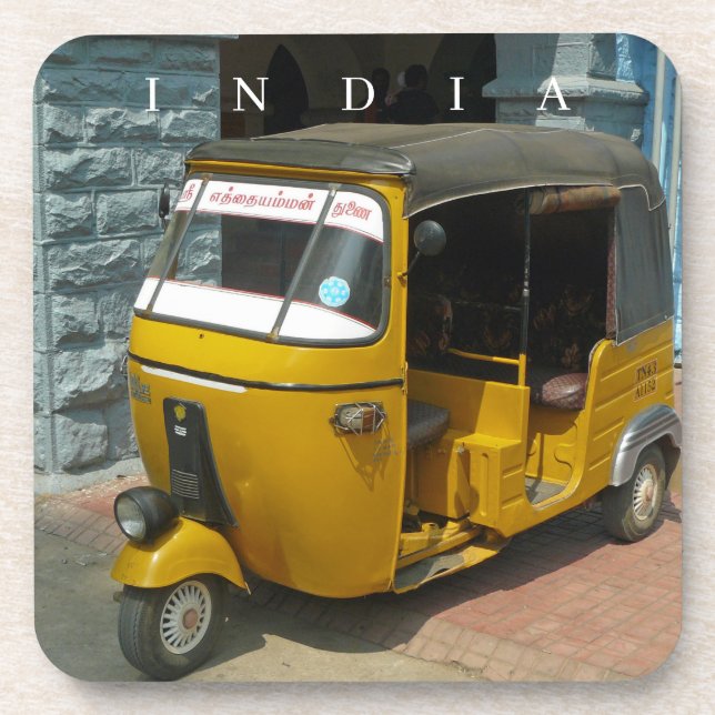 Inde auto rickshaw vue dessous de verre (Devant)