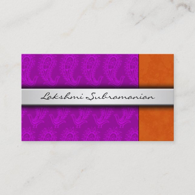 Inde Paisley Peacocks Carte de visite (Devant)