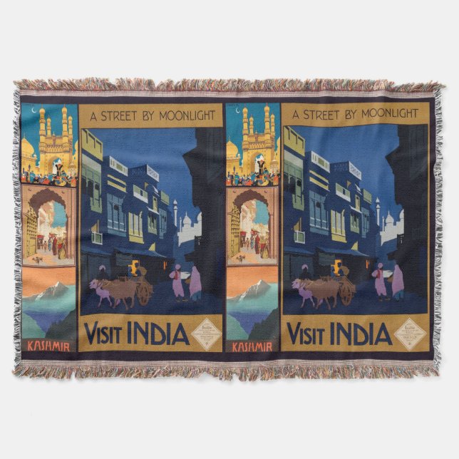 Inde Travel Poster collage jeter couverture (Devant)