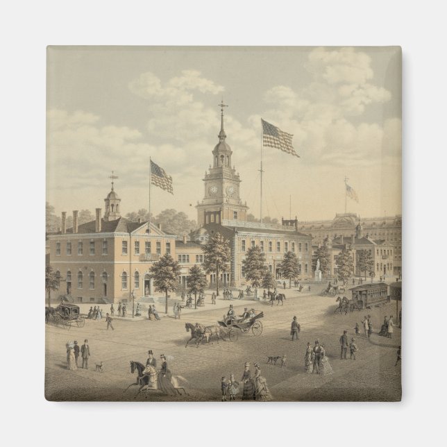 Indépendance Hall Philadelphie 1876 aimant 2 pouce (Devant)