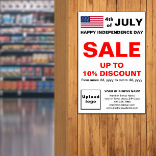 Indépendance Jour d'affaires Vente blanc Poster