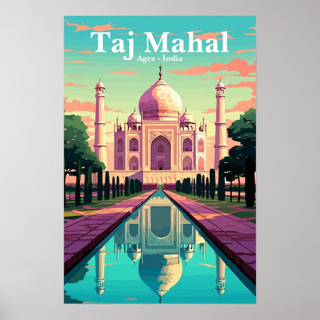 India Taj Mahal vintage travel poster (Devant)