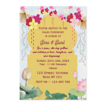 Indian Haldi Ceremony Invitations 