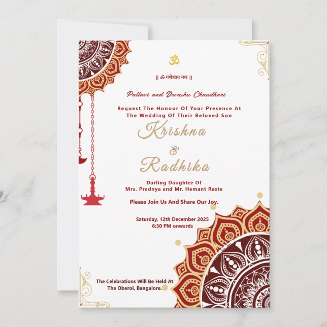 Indian wedding ethnic luxury Hindu invitation (Devant)
