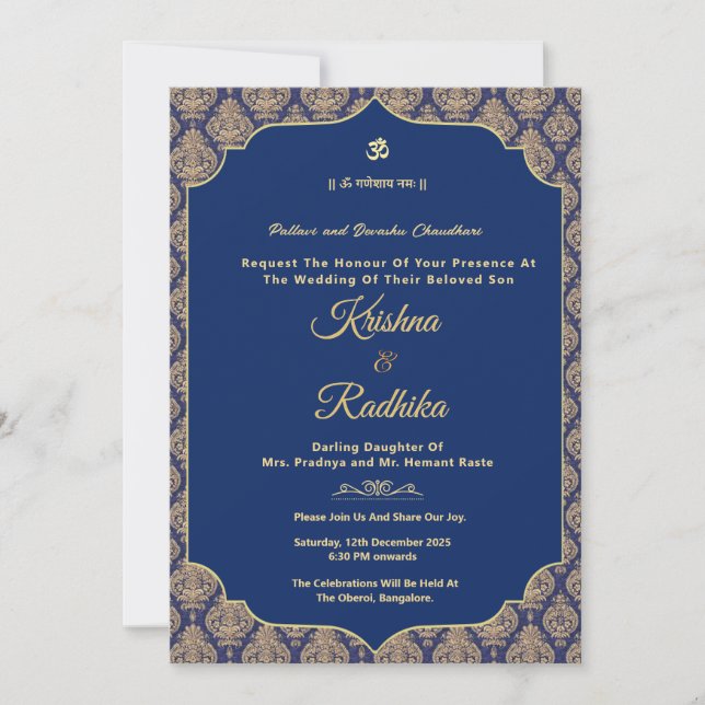 Indian wedding ethnic luxury Hindu invitation (Devant)