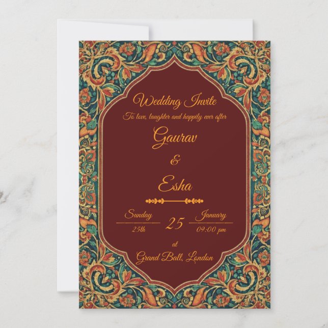 Indian Wedding Invitation (Mughal Version) (Devant)