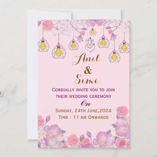 Indian Wedding Invitations  (Devant)