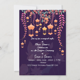 Indian Wedding Sangeet Night Invitations 