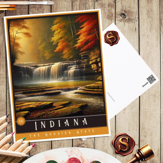 Indiana | Carte postale État hyper-réaliste (Créateur téléchargé)