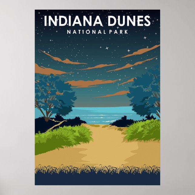 Indiana Dunes National Park Vintage Travel Poster (Devant)