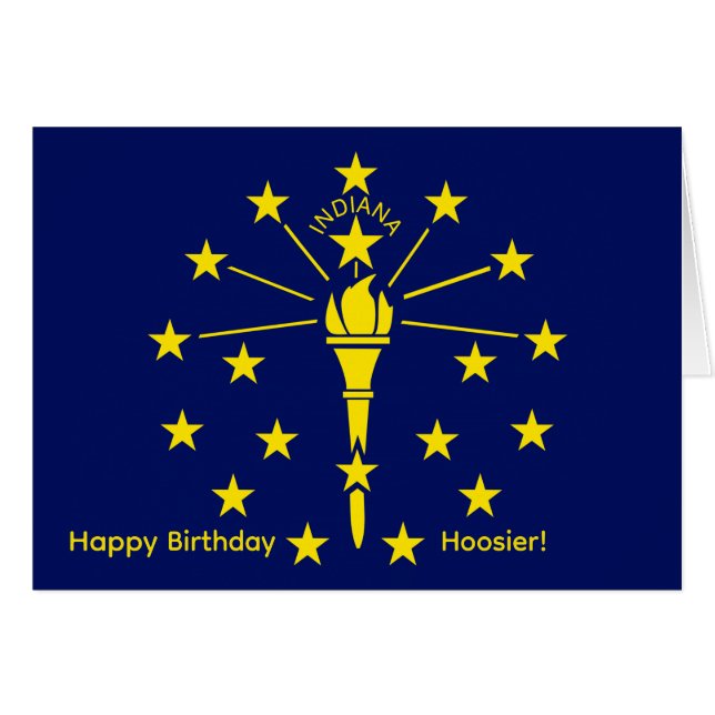 Indiana State Flag Bougie d'anniversaire en or (Devant horizontal)