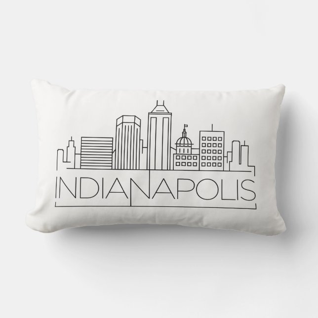 Indianapolis, Indiana Skyline Lumbar Coussin (Recto)