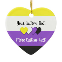 Indicateur de fierté non binaire avec ornement tex