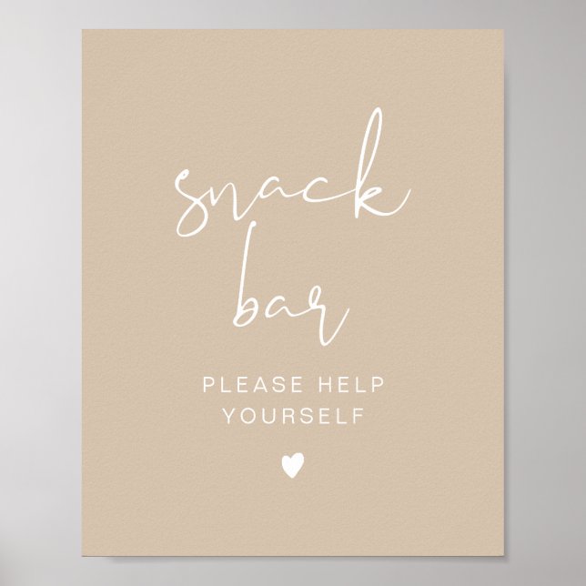 INDIE Bohemian Beige Modern Snack Bar Poster (Devant)