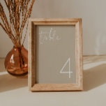 INDIE Boho Earth Taupe Numéro de table minimal<br><div class="desc">Ce numéro de table mariage est doté d'une police manuscrite pointue et d'un design minimaliste moderne avec une combinaison de tons taupe et blanc. Modifiez facilement le numéro pour créer tous vos numéros de table. Toutes les couleurs sont modifiables.</div>