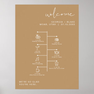 INDIE Boho Earth Tone Mariage Icon Timeline Poster