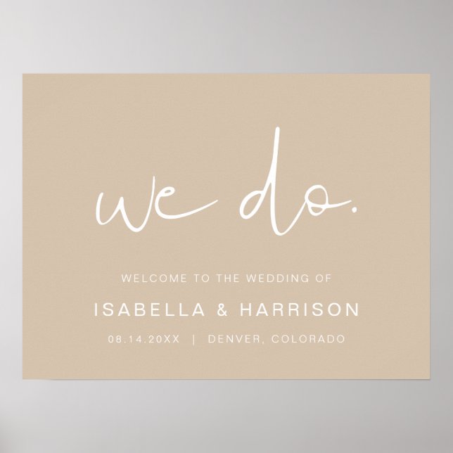 INDIE Boho Minimaliste Beige We Do Welcome Poster (Devant)