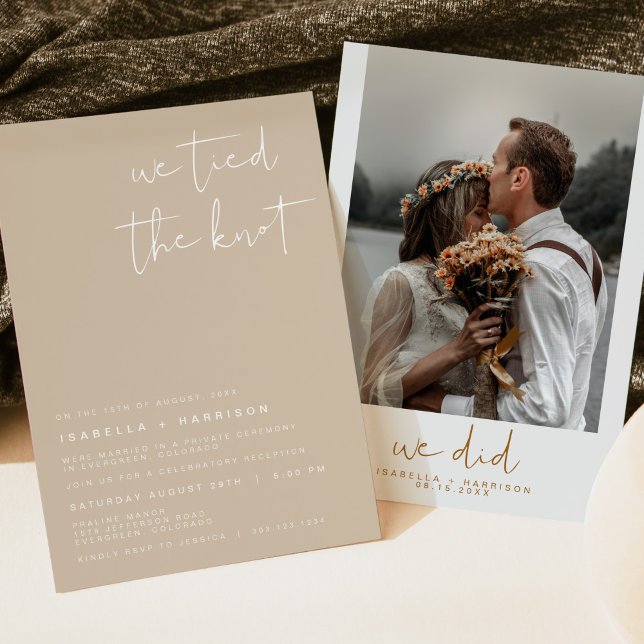 INDIE Boho Photo Elopement Réception Invitation (Créateur téléchargé)