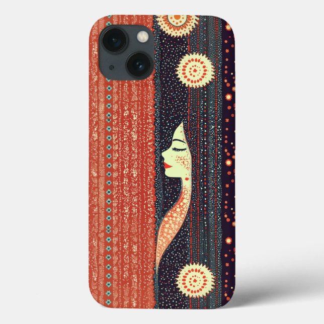 Indien ethnique Bandhani iPhone 13 Coque (Verso)