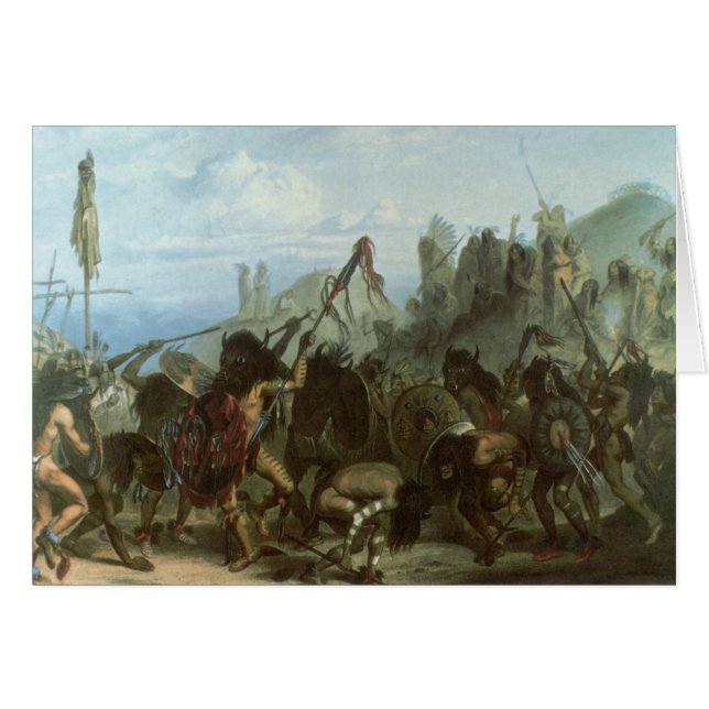 Indiens vintages, Danse de Bison par Karl Bodmer (Devant horizontal)