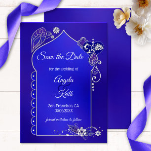 Indigo Blue Purple Henna Enregistrer la carte Date