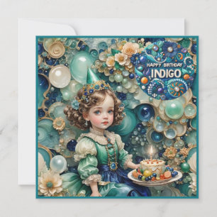 INDIGO ~ Carte d'anniversaire ~ Jeune fille ~