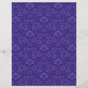 Indigo damassé fleuri de paisley victorien antique