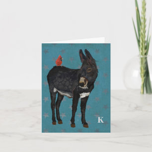 INDIGO DONKEY & CARDINAL Carte pour notes de monog
