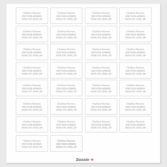 Individual Adress Label Custom-Cut Vinyl Sticker (Feuille)
