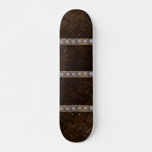 Industrial Stamped Steel Urban Grunge Skateboard
