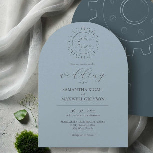 Industrie Chic Steal Blue Wedding Invitations