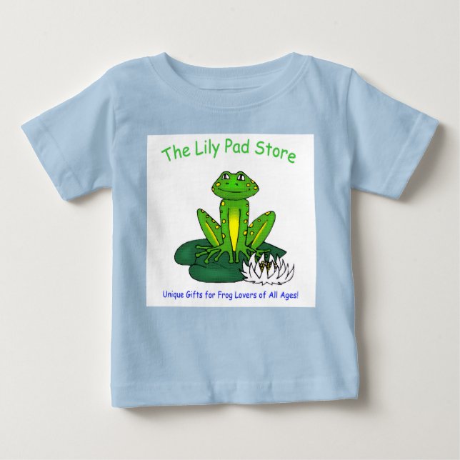 Infant's Frog on a Lily Pad Blue T-Shirt (Devant)
