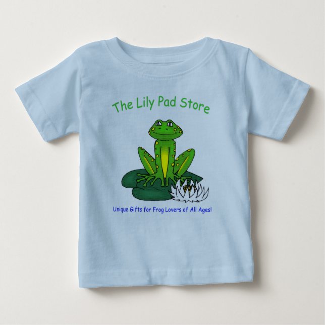 Infant's Frog on a Lily Pad Blue T-Shirt (Devant)