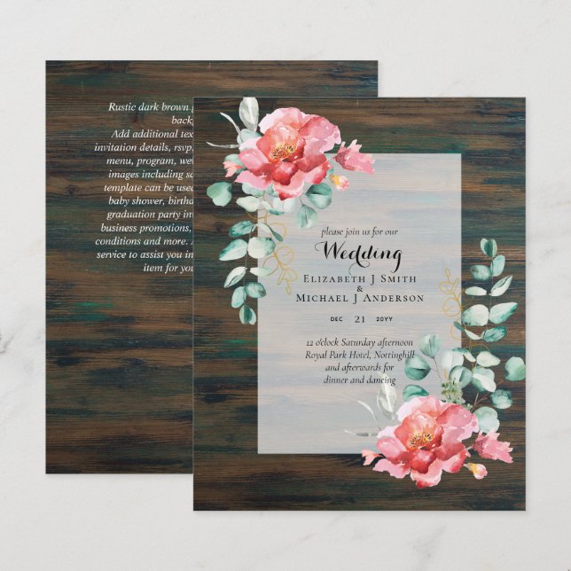 INFÉRIEUR BUDGET Red Floral Eucalyptus (Devant / Derrière)