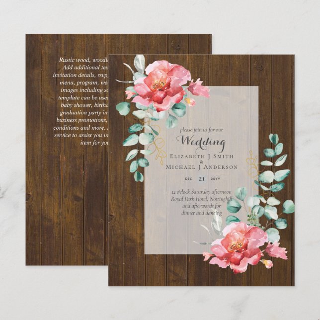 INFÉRIEUR BUDGET Red Floral Eucalyptus (Devant / Derrière)