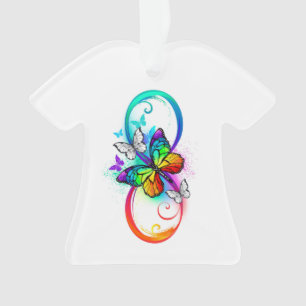 Infini lumineux avec papillon arc-en-ciel