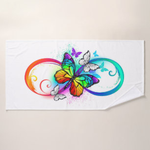 Infini lumineux avec papillon arc-en-ciel